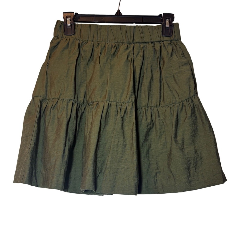 Banana Republic Olive‎ Green Tiered Mini Skirt w/ Elastic Waist - XS